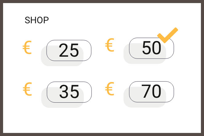 Keuze bedrag digitaal showroom PersoonlijkeNoot